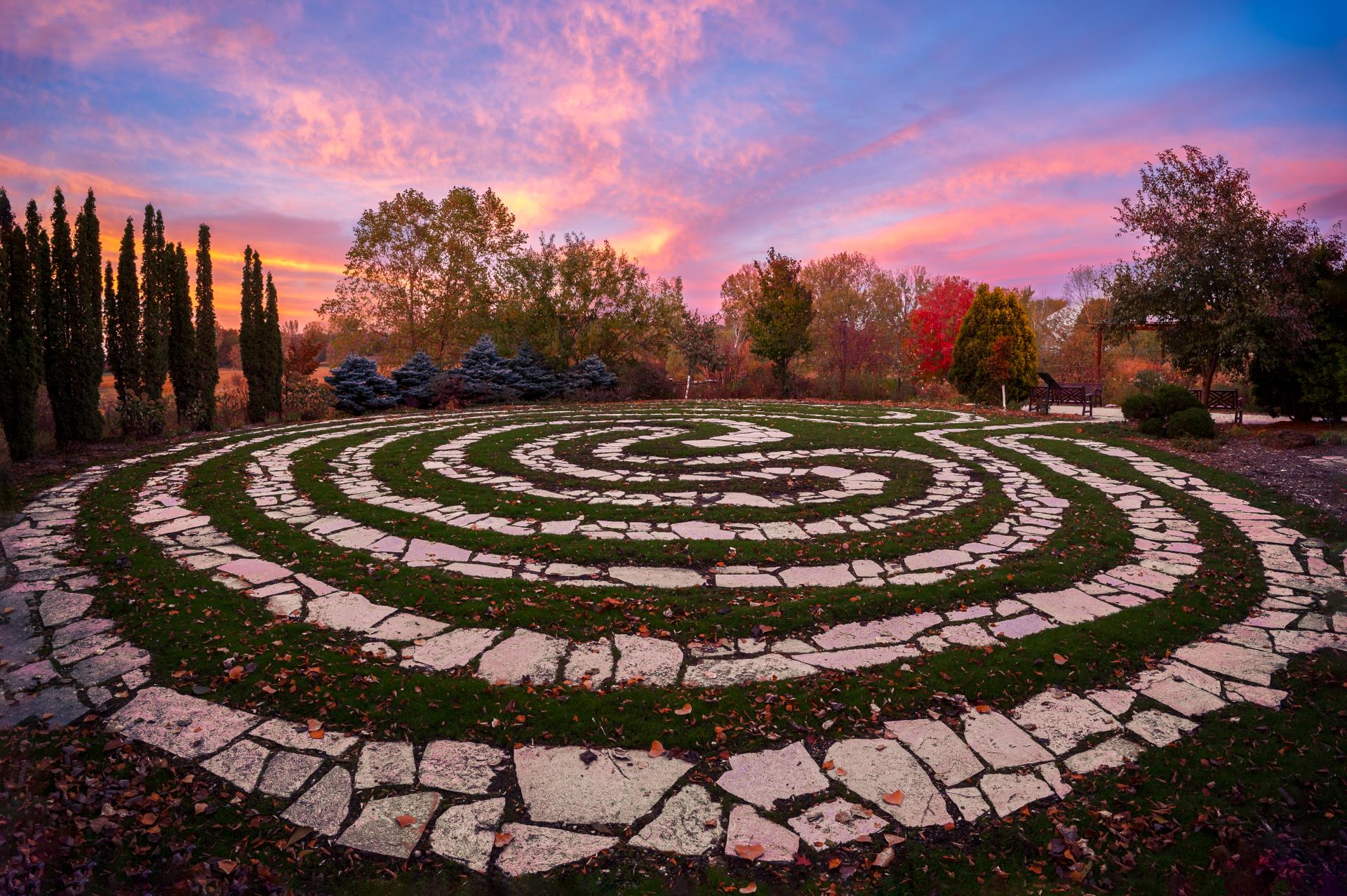 The Labyrinth in the Plymouth Millennium Garden by Larry Paulson - 1st Place Places