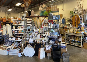 Image of boutique shopping items on tables